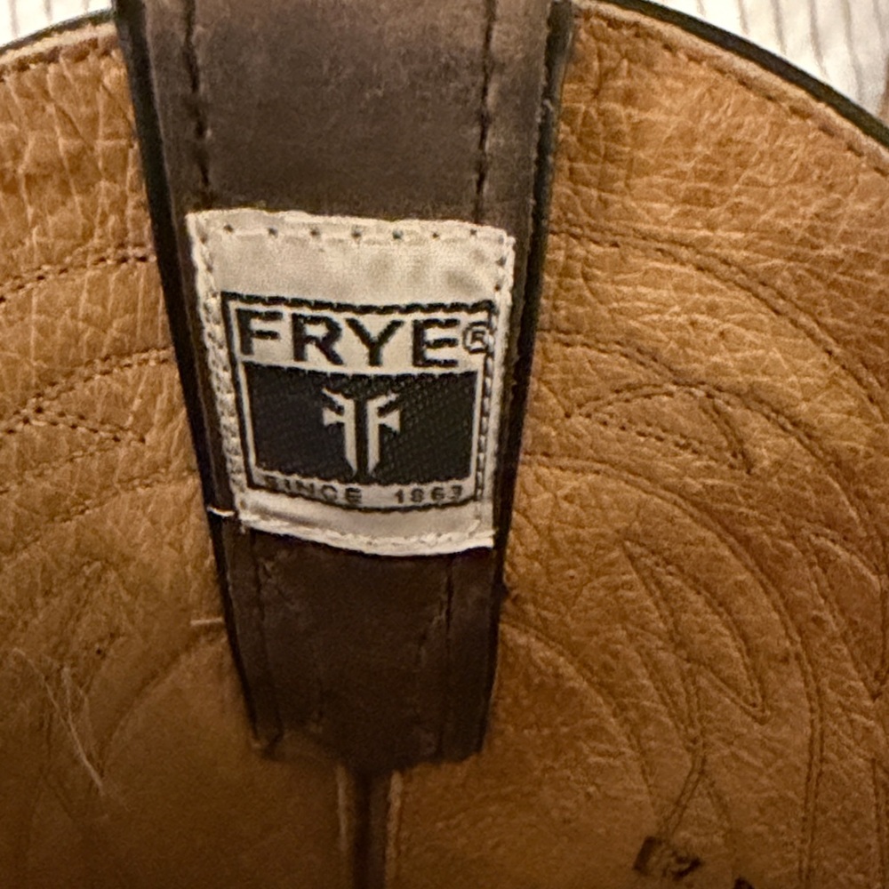 Frye Distressed Brown Western Boots - Picture 2 of 11